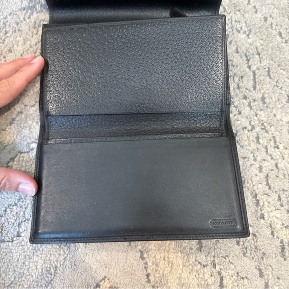 Vintage Coach Black Leather Bifold Envelope Clutch Wallet - Picture 8 of 9